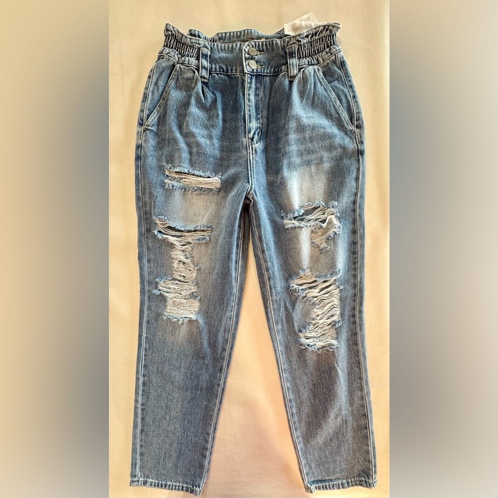 NWT PETRA153 High-Rise Paper-Bag Retro Jeans 100% Cotton (11/29) - Picture 4 of 15
